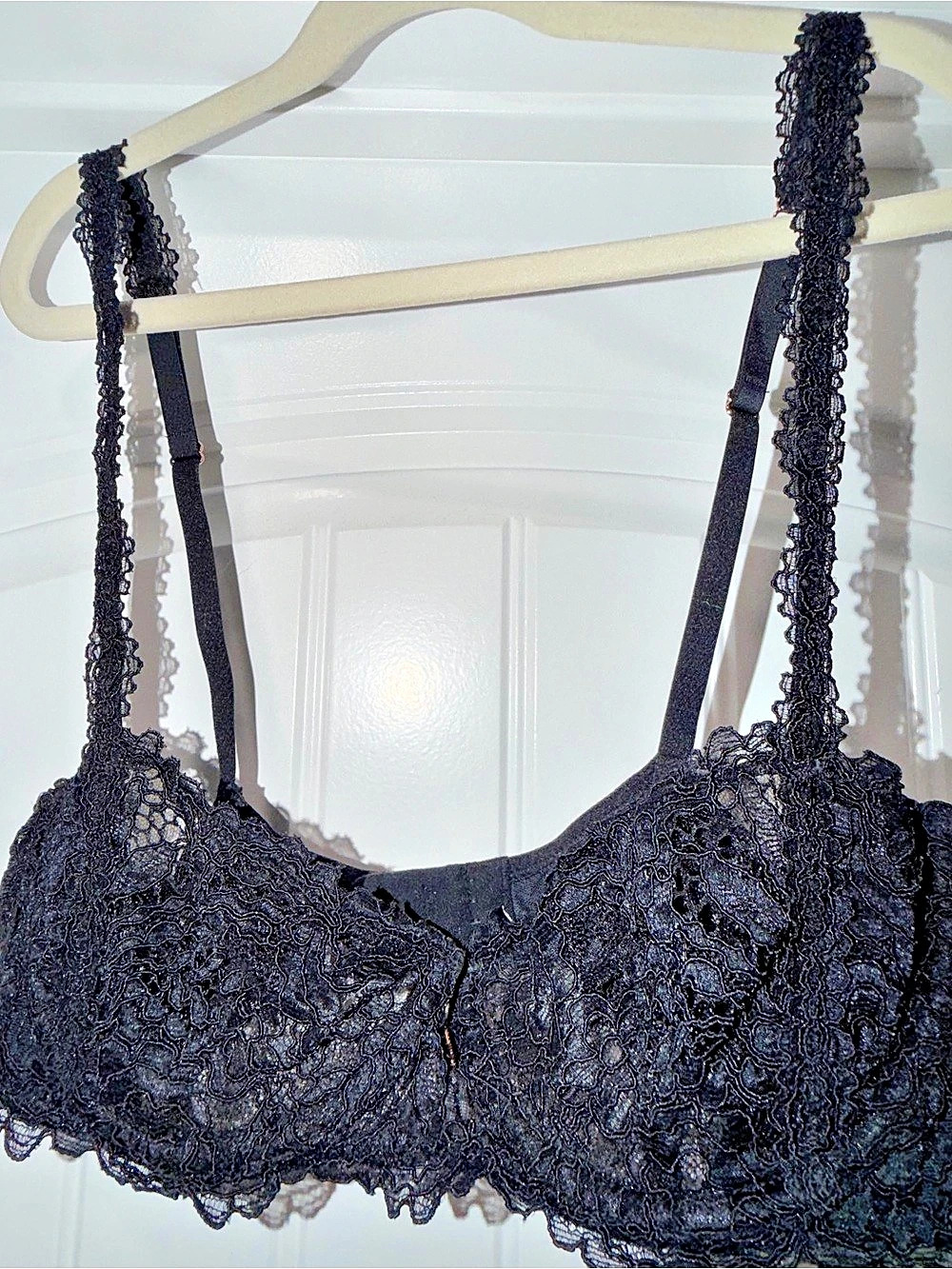 SavagexFenty Lace Push-Up Black Balconette Lace Bra